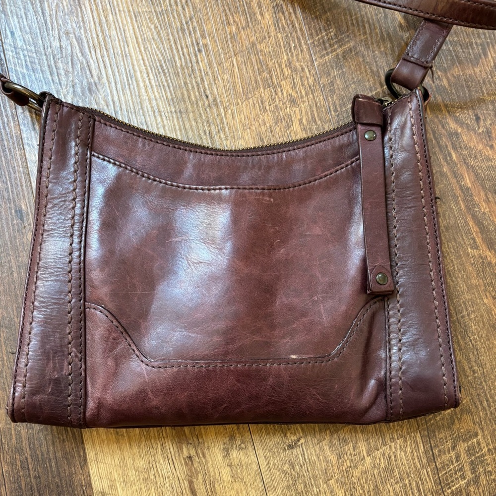 Frye Melissa Zip Crossbody Dark Red - Picture 6 of 16